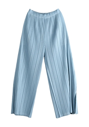 Pleats Please Issey Miyake pleated wide-leg trousers - Blue