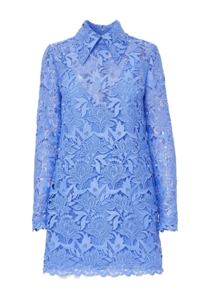 Carolina Herrera floral-lace mini dress - Blue