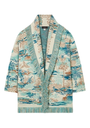Alanui Lost In The Blue fringed cardigan