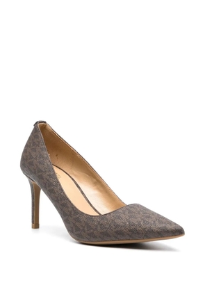 Michael Michael Kors monogram-print 90mm stiletto pumps - Brown
