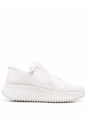 Chloé Nama whipstitch-trim sneakers - White
