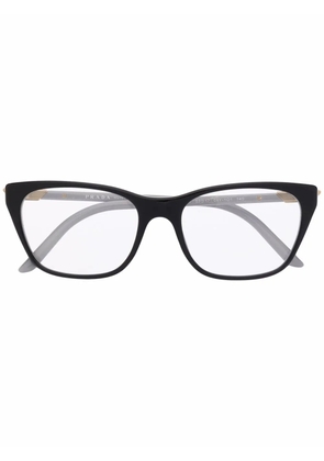 Prada Eyewear cat-eye logo-engraved glasses - Black