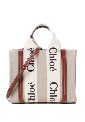 Chloé small Woody logo tote bag - Neutrals