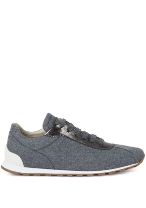 Brunello Cucinelli wool leather sneakers - Grey