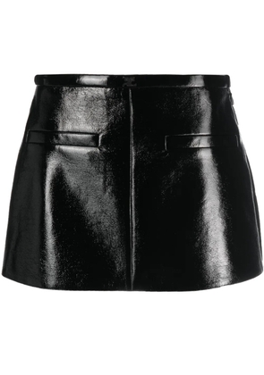 Courrèges high-shine mini skirt - Black