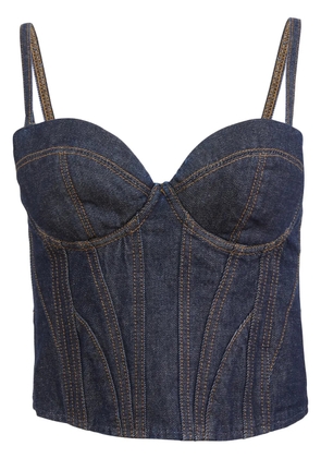 Fleur Du Mal denim bustier top - Blue