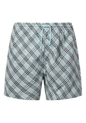 Burberry checked drawstring swim shorts - Blue