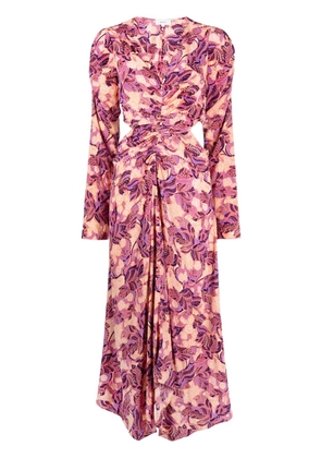 A.L.C. Mona floral-print flared dress - Pink