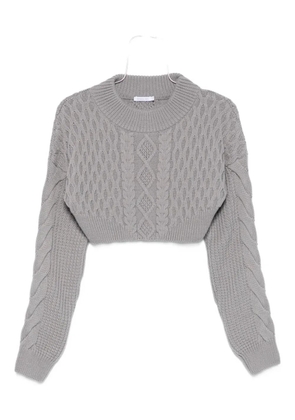 Patrizia Pepe cable-knit cropped sweater - Grey