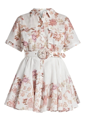 Hemant And Nandita Diza floral belted mini dress - White