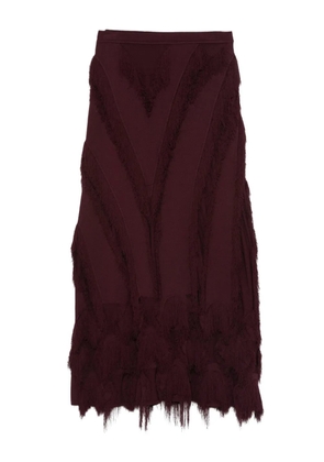 Ulla Johnson fringed panelled midi skirt - Red