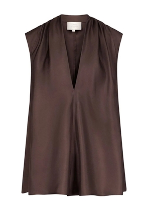 LouLou de Saison Sade gathered sleeveless blouse - Brown