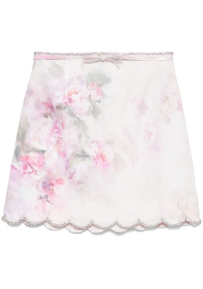 ZIMMERMANN Crush mini skirt - Pink