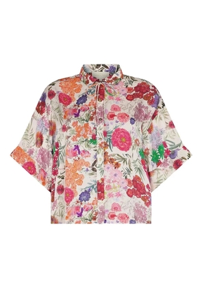 Carolina K floral-print tassel blouse - Neutrals