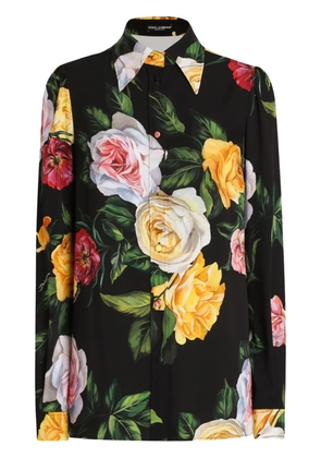 Dolce & Gabbana silk-charmeuse shirt - Black