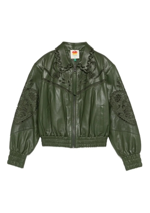 FARM Rio Richelieu Heart embroidered jacket - Green