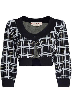 Marni checked cropped cardigan - Black