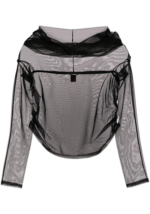 Kiki de Montparnasse tulle off-shoulder top - Black