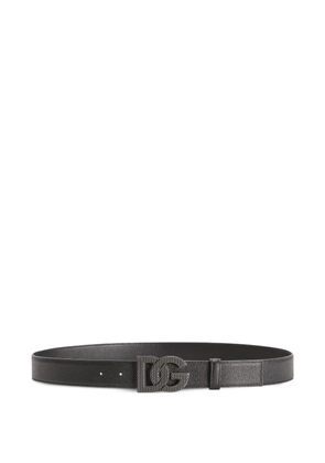 Dolce & Gabbana logo-embellished leather belt - Black