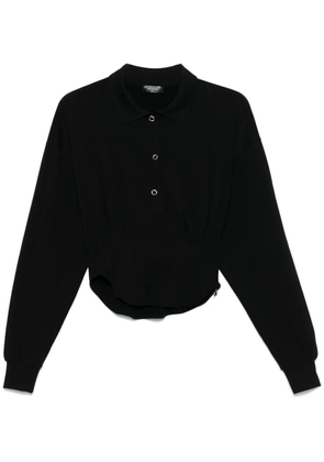 Mugler corseted polo shirt - Black