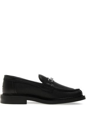 Filling Pieces chain-link perforated loafers - Black