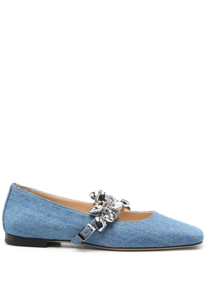 MACH & MACH heart-charm ballet flats - Blue
