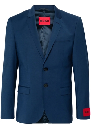 HUGO single-breasted wool-blend blazer - Blue