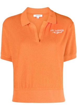 Sporty & Rich logo-embroidered cotton polo shirt - Orange