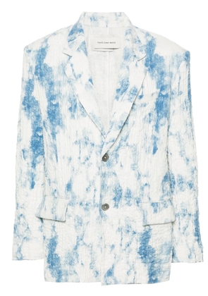 Feng Chen Wang seersucker single-breasted blazer - Blue