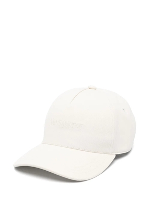 Saint Laurent logo-embroidered corduroy cap - Neutrals