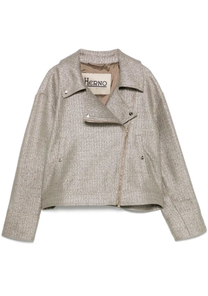 Herno lurex biker jacket - Gold