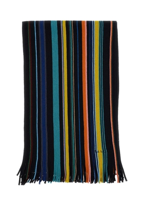 Paul Smith striped fringed scarf - Blue
