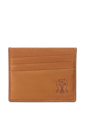 Brunello Cucinelli logo-embossed cardholder - Brown