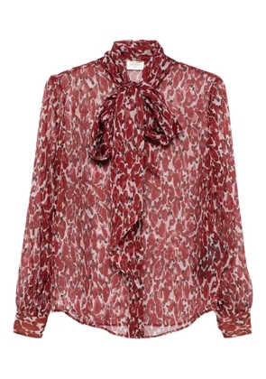 Saint Laurent abstract-pattern blouse - Red