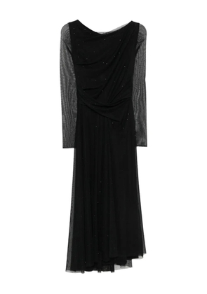 Talbot Runhof embellished sheer midi dress - Black