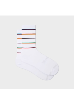 Paul Smith White 'Signature Stripe' Cycling Socks