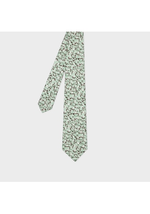 Paul Smith Light Green 'Digital Floral' Print Tie
