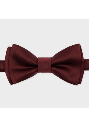 Paul Smith Burgundy Pre-Tied Satin Bow Tie Red