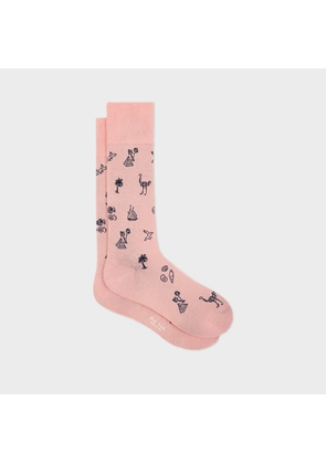 Paul Smith Pink 'Ostrich' Socks