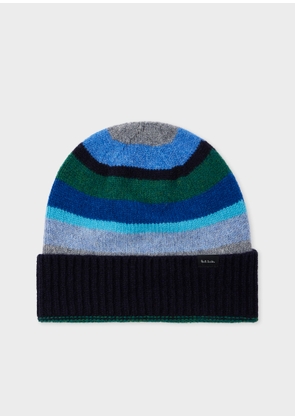 Paul Smith Dark Blue 'Seasonal Stripe' Beanie
