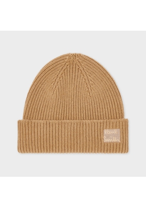 Paul Smith Tan Cashmere-Blend Beanie Brown