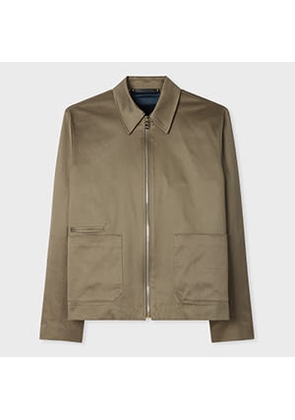 Paul Smith Taupe Stretch-Cotton Zip Jacket Grey