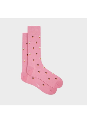 Paul Smith Pink Cotton-Blend 'Ice Cream' Socks