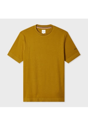 Paul Smith Mustard Cotton T-Shirt With Integrated Rib Detail Brown