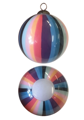 Paul Smith Hand-Painted 'Artist Stripe' Glass Bauble Multicolour