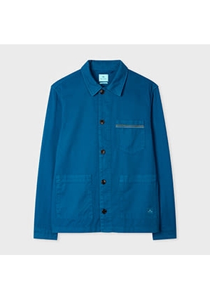 PS Paul Smith Ocean Blue Cotton-Twill 'Stitch Stripe' Work Jacket