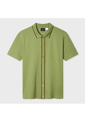 PS Paul Smith Khaki Button-Through Polo Shirt Green