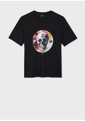 PS Paul Smith Black Organic Cotton 'Painted Skull' T-Shirt