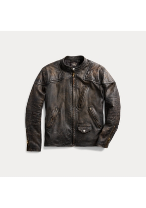 Slim Fit Leather Moto Jacket