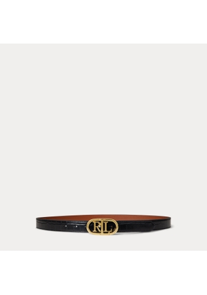 Logo Reversible Embossed Skinny Belt